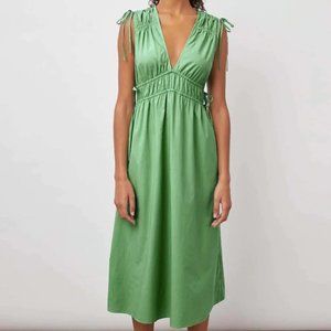 NWT: Rails Constantine Tie-detail Midi-Dress, XS, Kelly Green